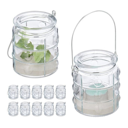 Lot de 12 lampes à vent transparentes