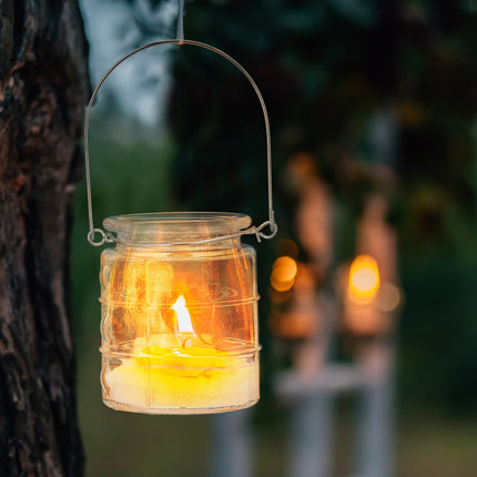 Lot de 12 lampes à vent transparentes