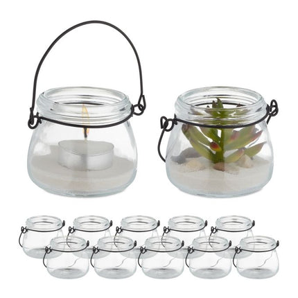 Lot de 12 lampes à vent transparentes