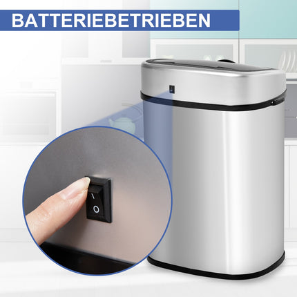 Automatischer 58-Liter-Abfalleimer aus Edelstahl mit Sensor