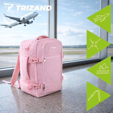 Reiserucksack 40x25x20cm Rosa, Leichte Kabinentasche