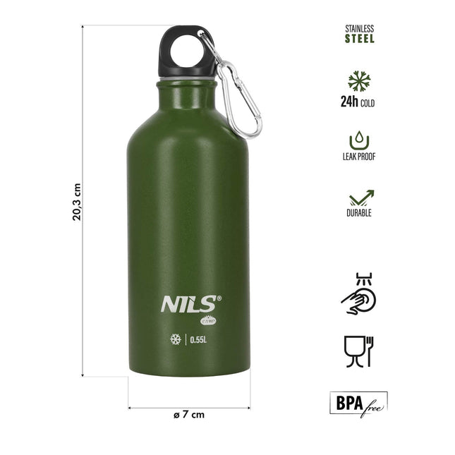 Reiseflasche 550ml, Grün, Auslaufsicher