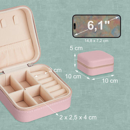 Coffret à bijoux de voyage - Organiseur compact aspect cuir