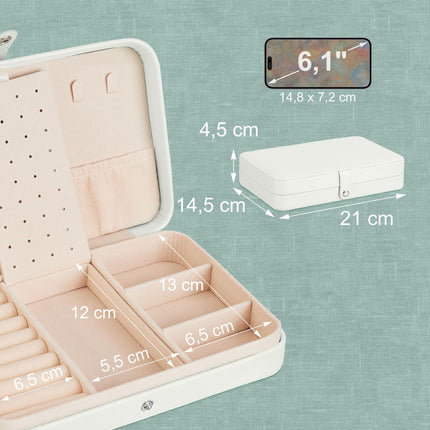 Coffret à bijoux de voyage - Organiseur compact aspect cuir