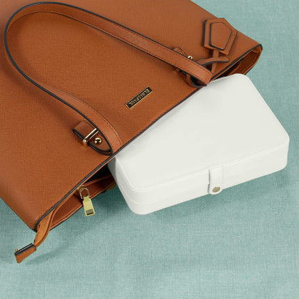 Coffret à bijoux de voyage - Organiseur compact aspect cuir