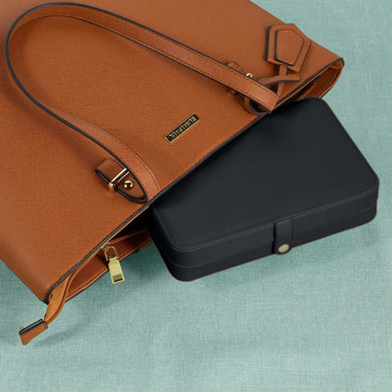 Coffret à bijoux de voyage - Organiseur compact aspect cuir