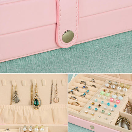 Organisateur de bijoux de voyage, boîte compacte en similicuir