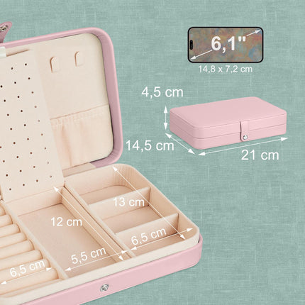 Organisateur de bijoux de voyage, boîte compacte en similicuir