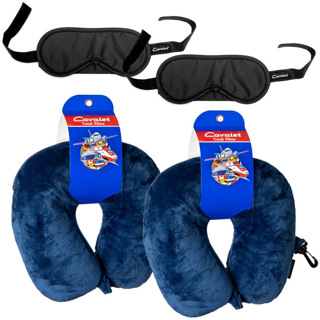 Travel Kit: 2 Sleep Masks, 2 Neck Pillows
