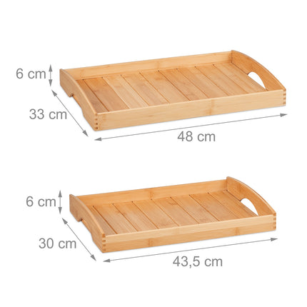 Plateaux en bambou - lot de 2