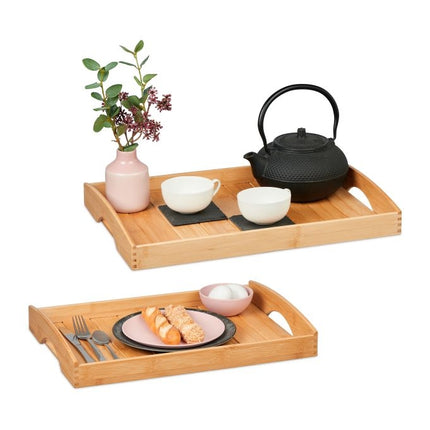 Plateaux en bambou - lot de 2