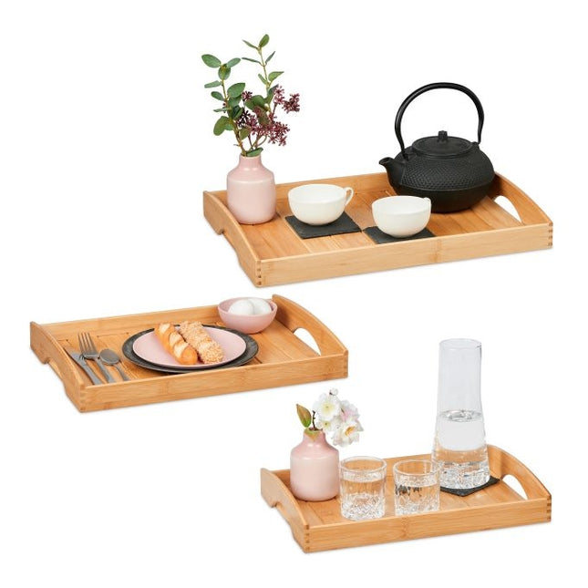 Tabletts aus Bambus - 3er-Set