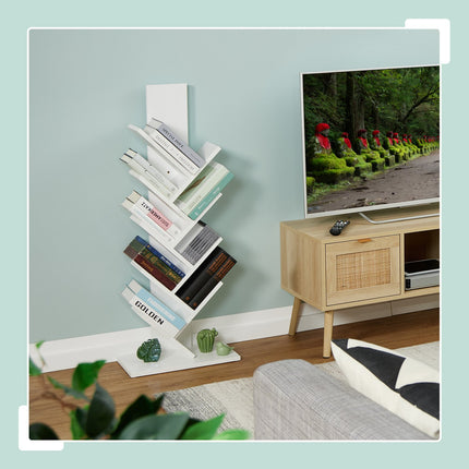 Bibliothèque en forme d'arbre, rangement à plusieurs niveaux pour le salon