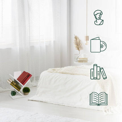 Bücherregal Baum, Weiß – Modernes Bücherregal für das Wohnzimmer