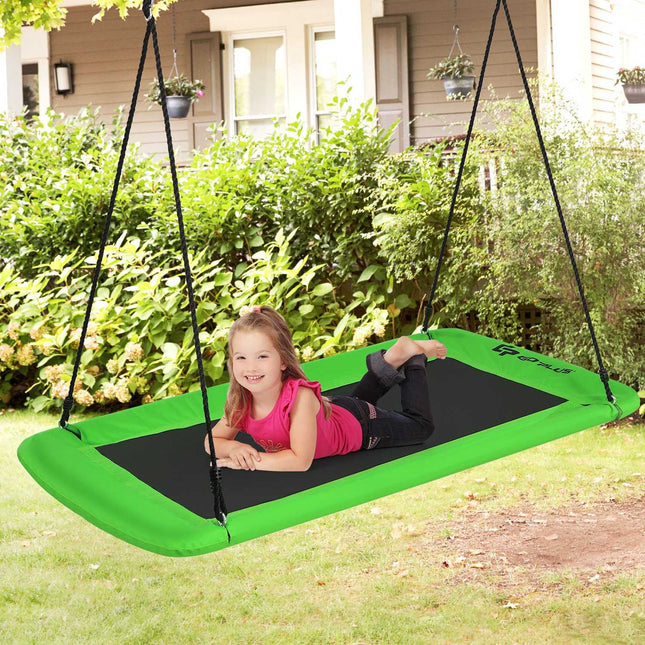 Balançoire d'arbre balançoire nid 100-180 cm corde réglable balançoire d'arbre intérieure et extérieure balançoire verte