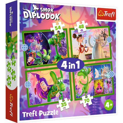 Trefl Diplodocus Puzzle Set 4 en 1