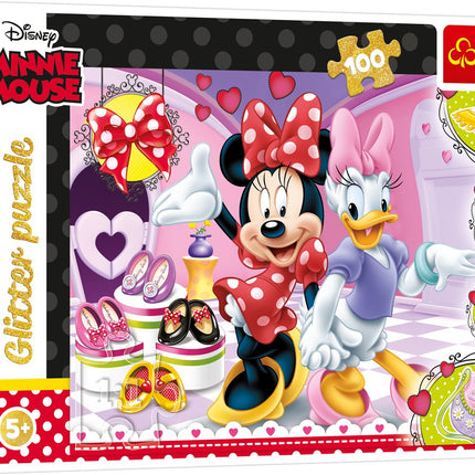 Trefl Disney Glitzer-Puzzle Minnie Maus, 100 Teile