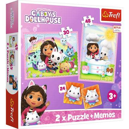 Trefl Gabby'S Dollhouse Puzzle Set avec cartes mémo