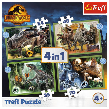 Trefl Jurassic World Puzzle 4 In 1 Set 35 48 54 70 Teile