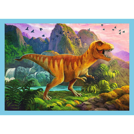 Trefl Puzzle Dinosaures 4 en 1, ensemble 12 15 20 24 pièces
