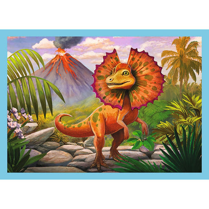 Trefl Puzzle Dinosaures 4 en 1, ensemble 12 15 20 24 pièces