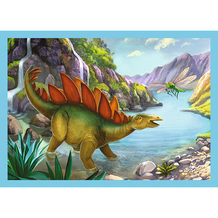Trefl Puzzle Dinosaures 4 en 1, ensemble 12 15 20 24 pièces