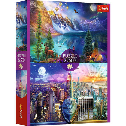 Trefl Ensemble de puzzles Tournée américaine, 2X500 mcx