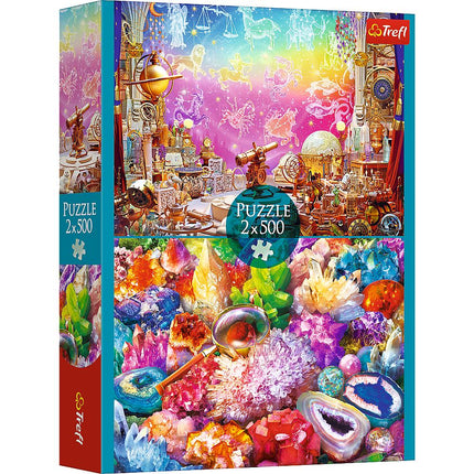 Trefl Puzzle Set Kosmos und Kristalle, 2X500 Teile