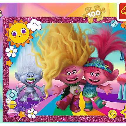 Trefl Trolls Glitzer Puzzle Trolls 3, 100 Teile