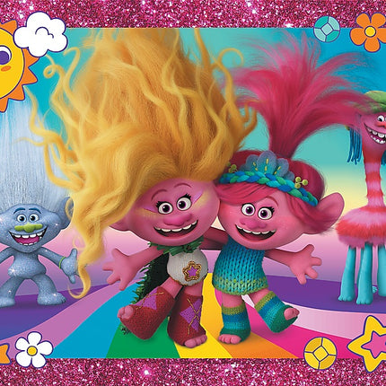 Trefl Trolls Glitzer Puzzle Trolls 3, 100 Teile