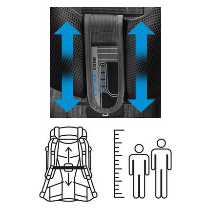 Sac à dos de trekking 60L avec longueur de dos réglable