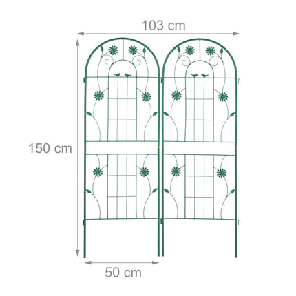 Treillis 150 cm lot de 2 vert