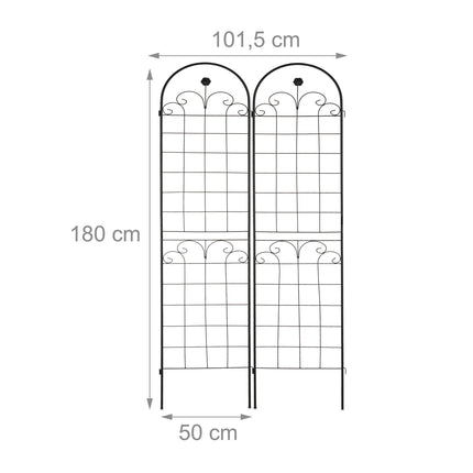 Rankgitter 180 cm 2er Set schwarz