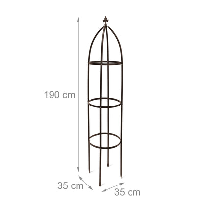 Obélisque en treillis métal marron 190 cm