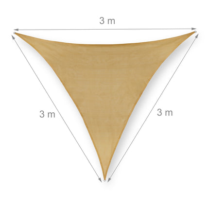 Voile d'ombrage triangulaire en polyéthylène couleur sable