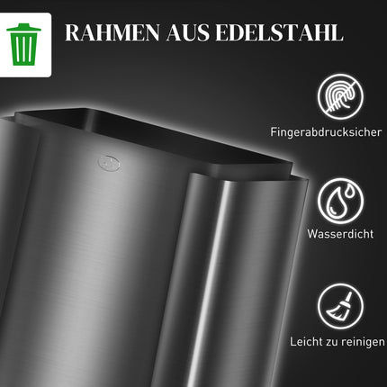 Dreifachbehälter 45L Küchenabfalleimer aus Edelstahl