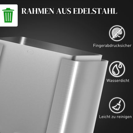 Poubelle de cuisine en acier inoxydable à trois compartiments, 3 x 20 L