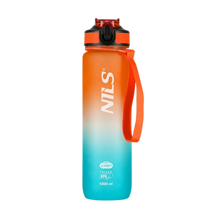 Bouteille d'eau Tritan, orange-bleu, anti-fuite, 1000 ml