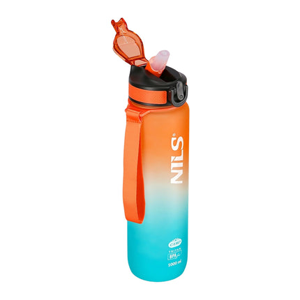 Bouteille d'eau Tritan, orange-bleu, anti-fuite, 1000 ml