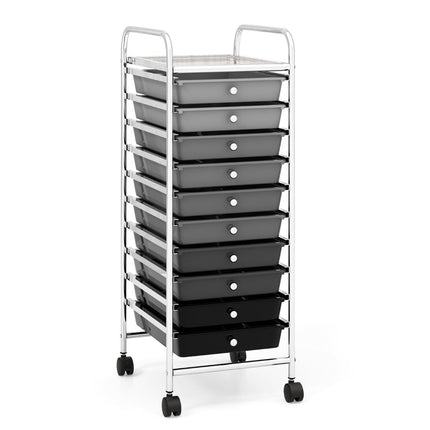 Rollwagen mit 10 stapelbaren Schubladen, Rollcontainer, Badwagen, Badwagen, Badregal