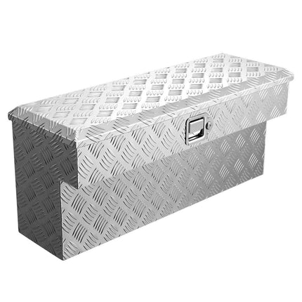 Truck Bed Tool Box, Lockable Aluminum, 34 In, Silver