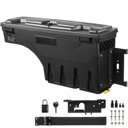 Truck Bed Wheel Well Tool Box, Waterproof, Lockable, 6.6 Gal