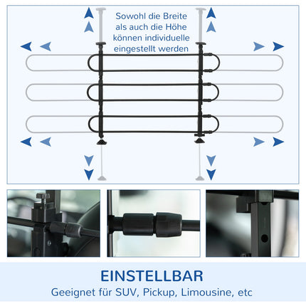 Verstellbare Universal-Trennwand für Kofferräume, Stahl, 89-150X76-124 cm