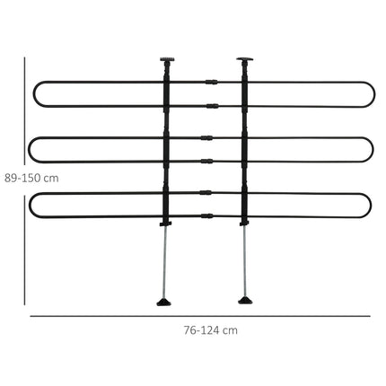 Verstellbare Universal-Trennwand für Kofferräume, Stahl, 89-150X76-124 cm