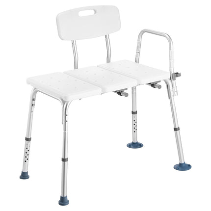 Tub Transfer Bench, 400 lb, Height Adjustable, Arm, Backrest