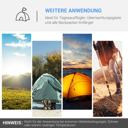 Hellblaues Tunnelzelt für 2-3 Personen mit Stangen und Fiberglas