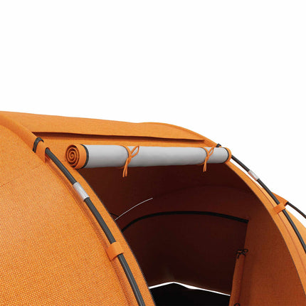 Tente tunnel pour 4 à 6 personnes, imperméable 2000 mm, orange