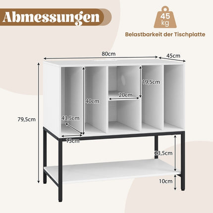 Plattenspieler-Ständer mit Ladestation & Vinyl-Aufbewahrung