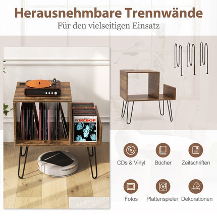 Support pour platine vinyle avec station de charge et séparateurs
