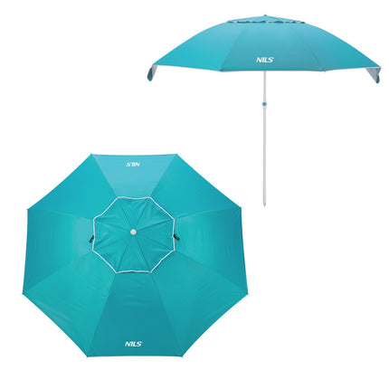 Parasol de plage turquoise XL, 220 cm